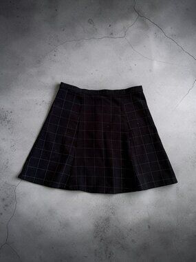 AMERICAN APPAREL Black Gray Plaid Mini Skirt Size Small